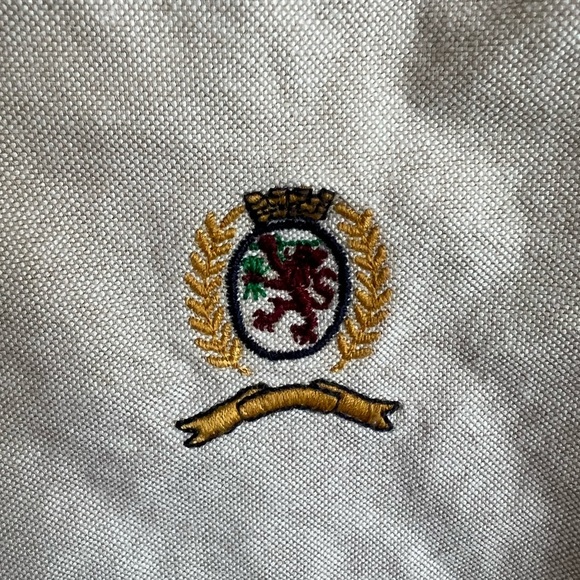 Tommy Hilfiger Crest Logo Button down Shirt Khaki, 16 1/2 34/35 - Picture 4 of 5